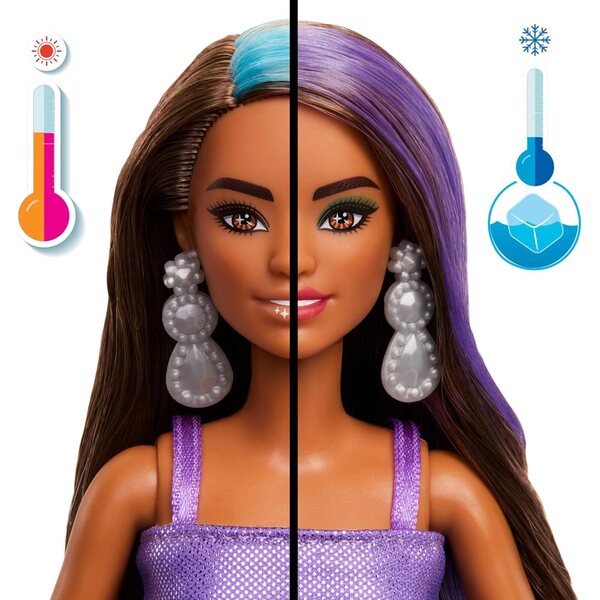 Barbie Party Unboxed Glam Party mit 10 Überraschungen und lila Glitzerpuppe