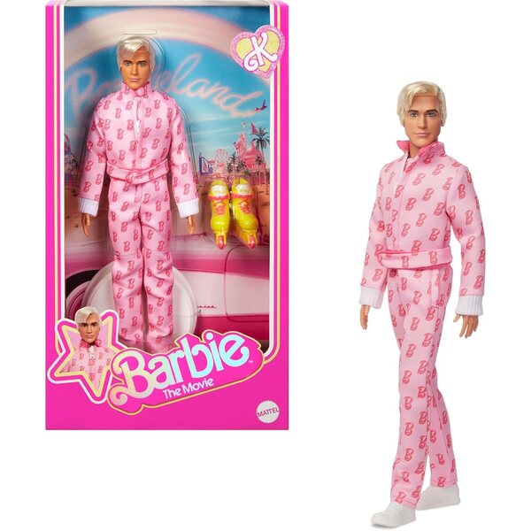 Barbie Ken Collezione Ufficiale: Pupo Ryan Gosling in Tuta Rosa con Inline e Sneaker