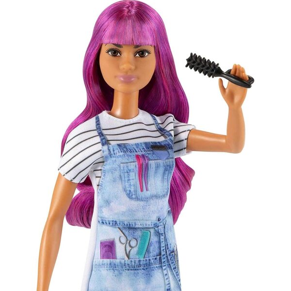 Barbie Friseurin mit Zubehör, 30 cm große Puppe für Kinder ab 3 Jahren