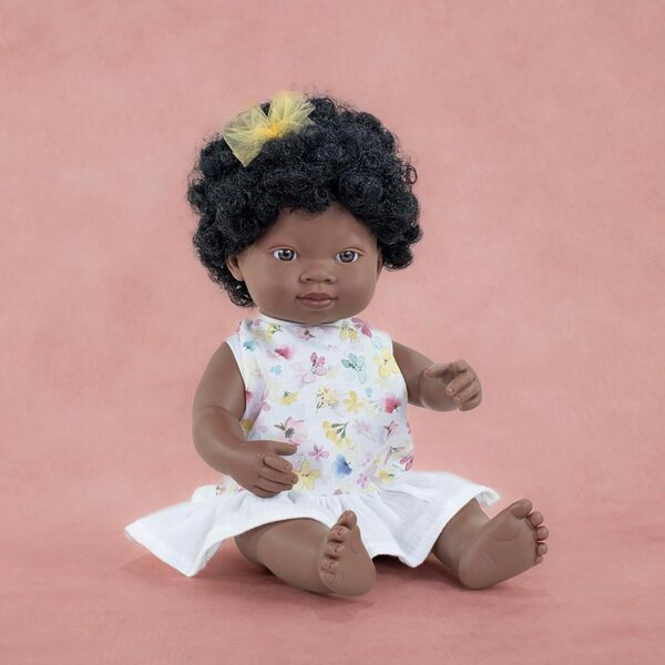 Miniland Bambola 38 cm - Ragazza Africana Anatomica dalla Collezione My Friends & Me