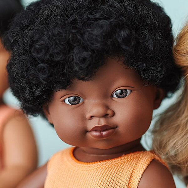 Miniland Bambola 38 cm - Ragazza Africana Anatomica dalla Collezione My Friends & Me