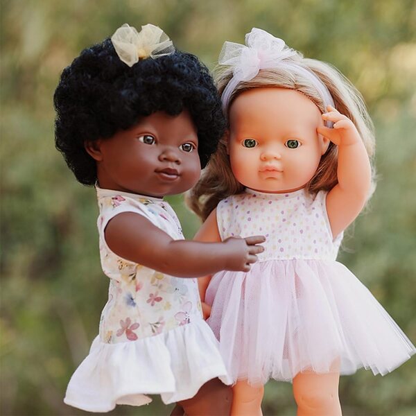 Miniland Bambola 38 cm - Ragazza Africana Anatomica dalla Collezione My Friends & Me
