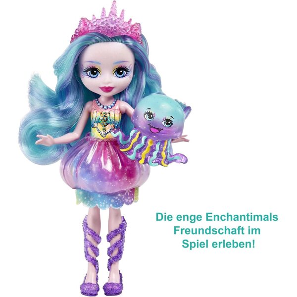Enchantimals Royal Jelanie Jellyfish con Stingley, pupazzo 15,2 cm con accessori