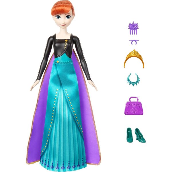 Mattel Disney Die Eiskönigin Anna Modedolls-Set mit 11 Überraschungen und Zubehör