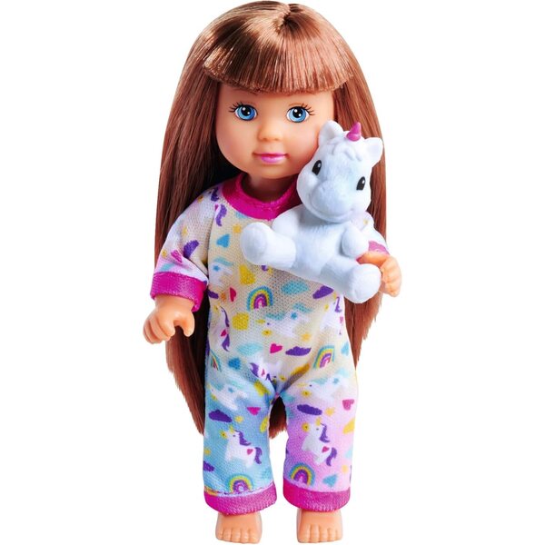 Evi Liebespuppe im Pyjama mit Einhorn 12 cm – Stofftier für Kinder ab 3 Jahren