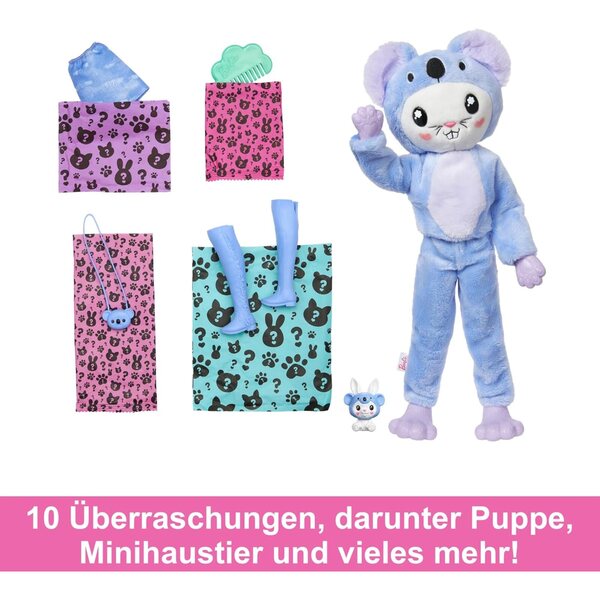 Barbie Cutie Reveal mit 10 Überraschungen, Plüschkostümen, Minitier und Accessoires