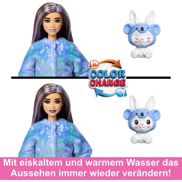 Barbie Cutie Reveal mit 10 Überraschungen, Plüschkostümen, Minitier und Accessoires