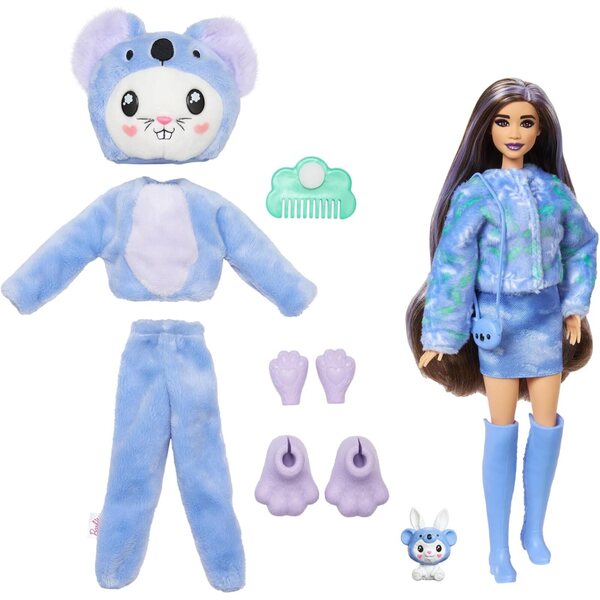 Barbie Cutie Reveal mit 10 Überraschungen, Plüschkostümen, Minitier und Accessoires