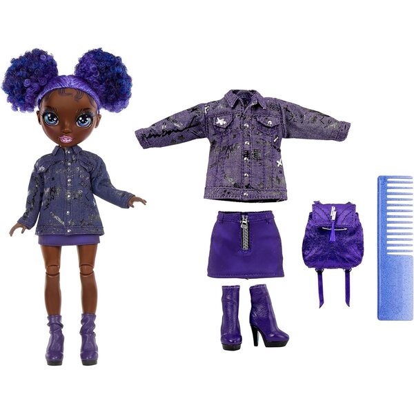 Rainbow High Junior High Krystal Bailey – 23 cm große Modepuppe mit Outfit, Accessoires und Stoffrucksack