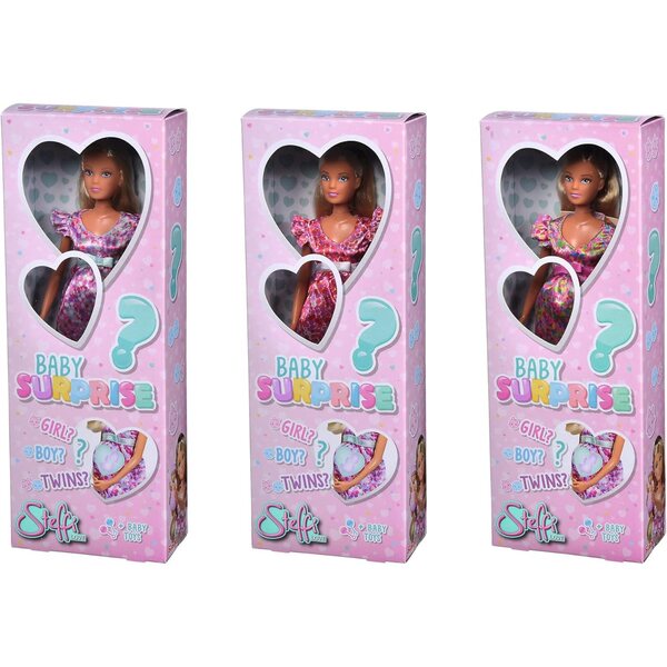 Steffi Love Baby Surprise: Poupée enceinte avec bébé surprise 29cm, 3+ ans