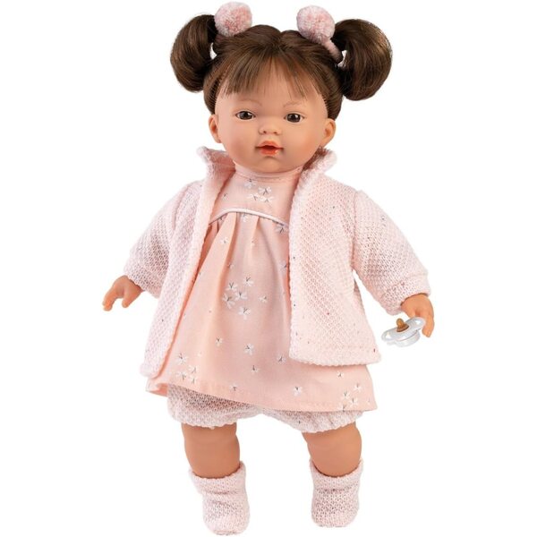 Llorens Vera 33 cm: Puppe mit weichem Körper, braunen Haaren und braunen Augen