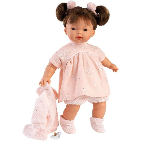 Llorens Vera 33 cm: Puppe mit weichem Körper, braunen Haaren und braunen Augen