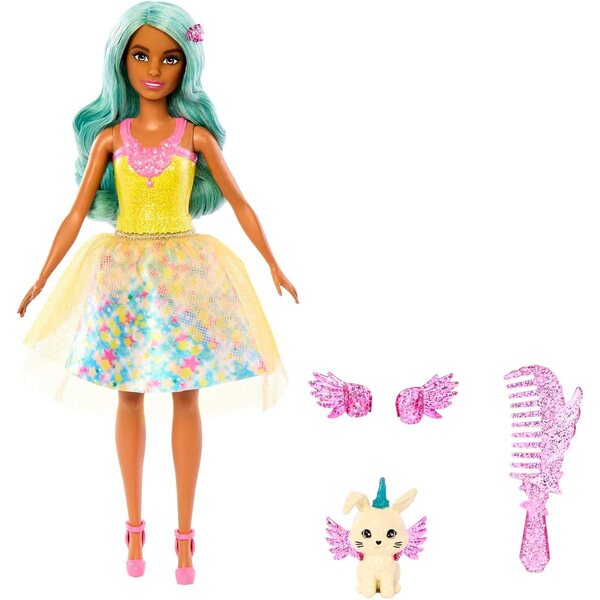 Barbie Teresa magica con capelli mossi e accessori fiabeschi per bimbi 3+ anni