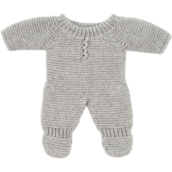 Miniland Strickpyjama Beige für 21-cm-Puppen aus hochwertigen recycelten Fäden