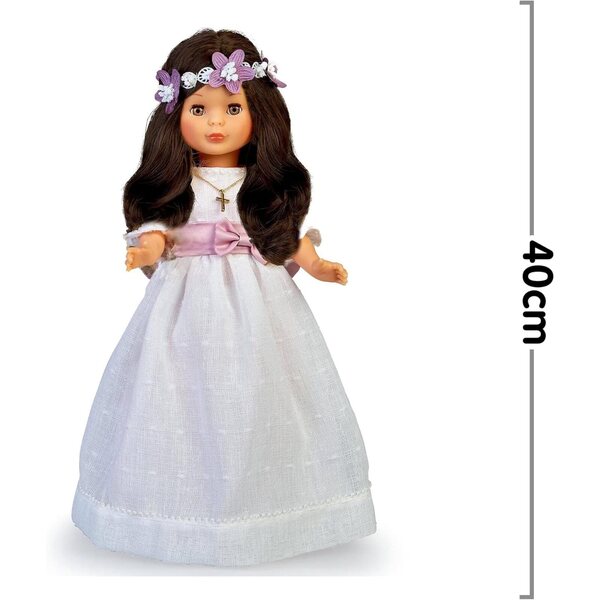 Nancy Poupée Erstkommunion 42 cm mit weißem Kleid und Blumenkrone 2023