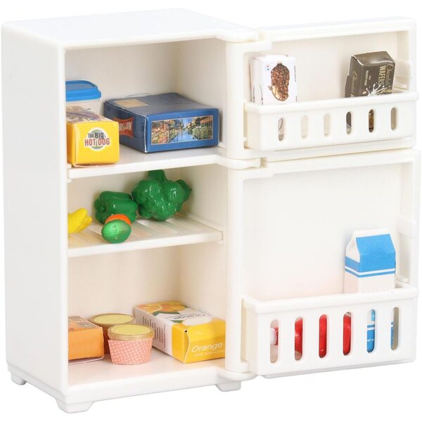Frigorifero in Miniatura Casa delle Bambole con 15 Accessori, Scala 1:18