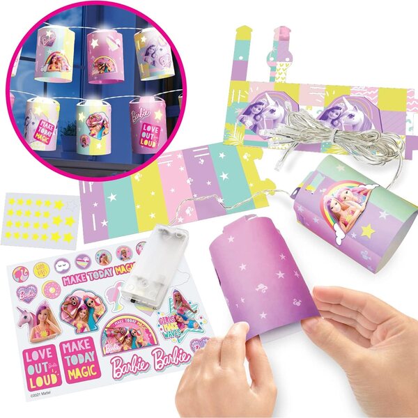 Barbie Creative Maker Kitz Lichterkette Rosa con 10 LED e Decorazioni Luminescenti