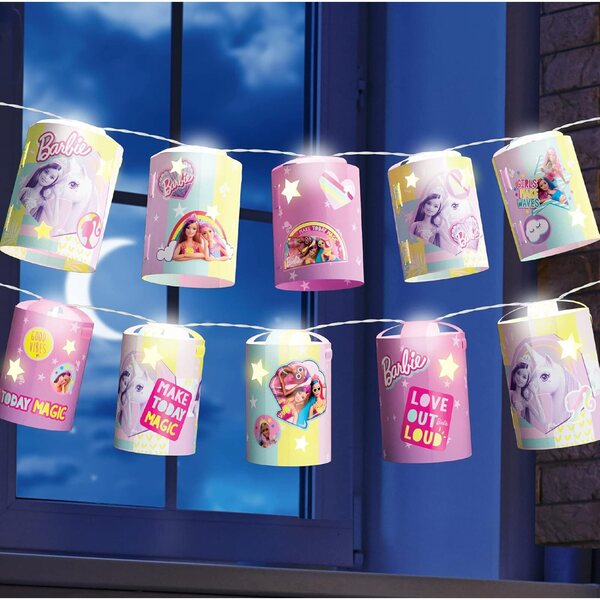 Barbie Creative Maker Kitz Lichterkette Rosa con 10 LED e Decorazioni Luminescenti
