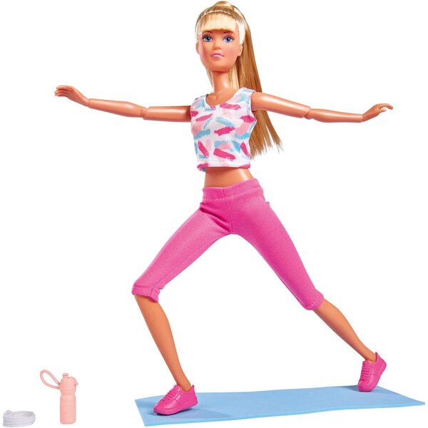 Bambola sportiva Steffi Love 29cm con 14 articolazioni, tappetino e borraccia per bambini 3+