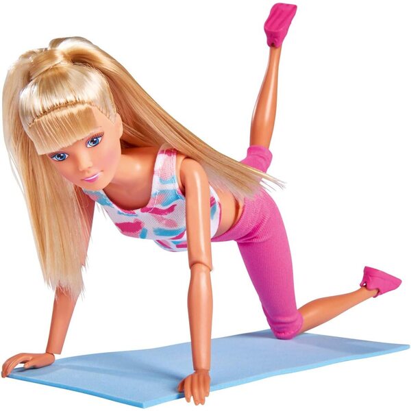 Bambola sportiva Steffi Love 29cm con 14 articolazioni, tappetino e borraccia per bambini 3+