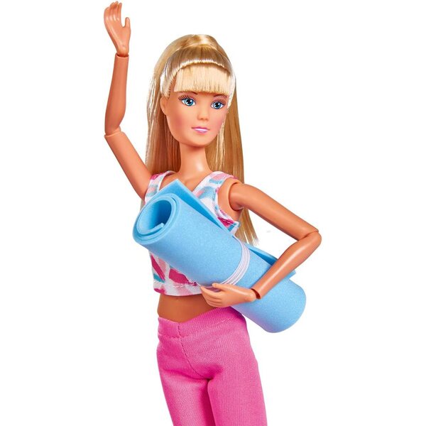 Bambola sportiva Steffi Love 29cm con 14 articolazioni, tappetino e borraccia per bambini 3+