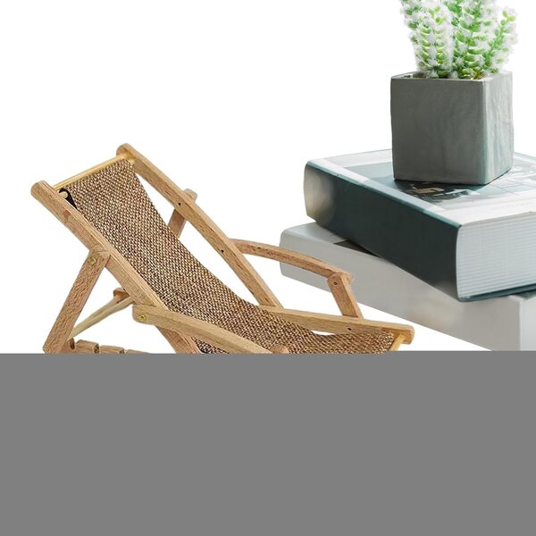 Mini Sedia da Spiaggia in Legno Realistica per Decorazioni e Collezioni