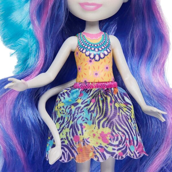 Enchantimals Zemirah Zebra Deluxe Haarpuppe mit 5 Zubehörteilen und körnigem Freund – Spiel für Kinder ab 4 Jahren
