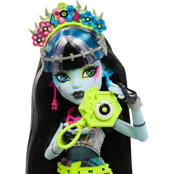 Monster High Frankie Stein Puppe con Outfit da Festival e Accessori Esclusivi