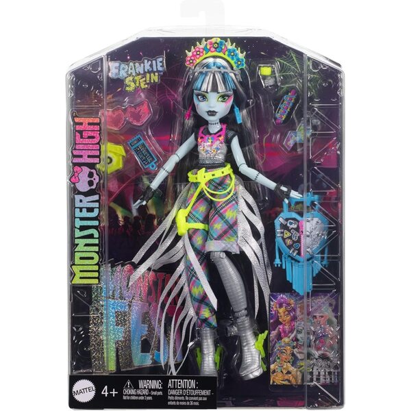 Monster High Frankie Stein Puppe con Outfit da Festival e Accessori Esclusivi