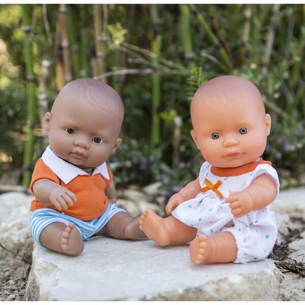 Miniland baby bambolina sudamericana 21 cm in vinile, anatomica corretta