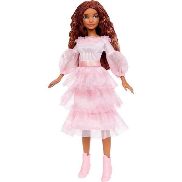 Mattel Disney Arielle de kleine zeemeermin gelede pop met roze jurk en rood haar