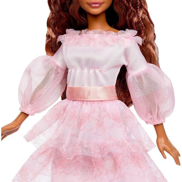 Mattel Disney Arielle de kleine zeemeermin gelede pop met roze jurk en rood haar