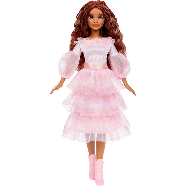 Mattel Disney Arielle de kleine zeemeermin gelede pop met roze jurk en rood haar