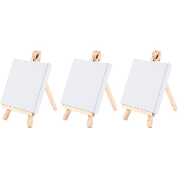 BESPORTBLE Mini Cavalletto Triangolare in Legno Bianco Set da 3 per Decorazioni Creative