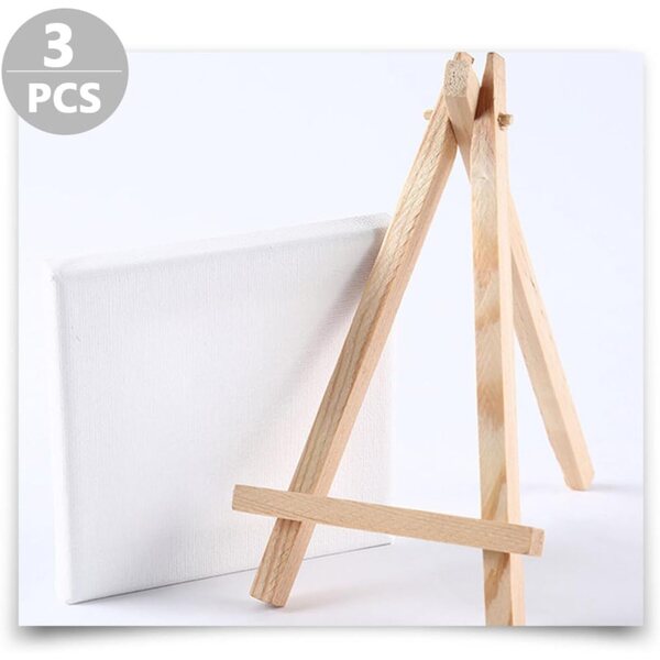 BESPORTBLE Mini Cavalletto Triangolare in Legno Bianco Set da 3 per Decorazioni Creative