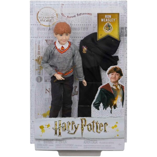 Mattel Harry Potter Ron Weasley Puppe 26 cm mit Hogwarts-Uniform und Zauberstab