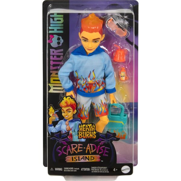 Monster High Heath Burns Scare-adise Island con Hoodie, Costume e Accessori Mare