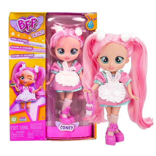 BFF BY CRY BABIES Coney – Sammelpuppe mit 9 Accessoires und langen Haaren