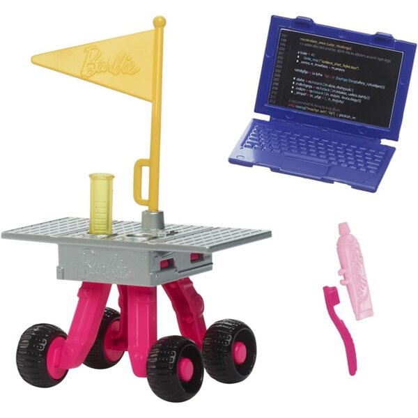 Barbie Astronautinnen-Set zum 65. Jubiläum mit 10 Zubehörteilen und interaktivem Rover