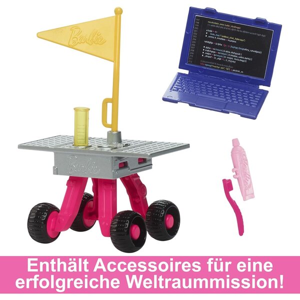 Barbie Astronautinnen-Set zum 65. Jubiläum mit 10 Zubehörteilen und interaktivem Rover