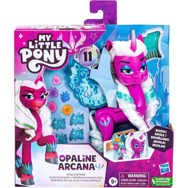 My Little Pony Opaline Arcana Flügelüberraschung mit beweglichen Flügeln und Zubehör für Kinder