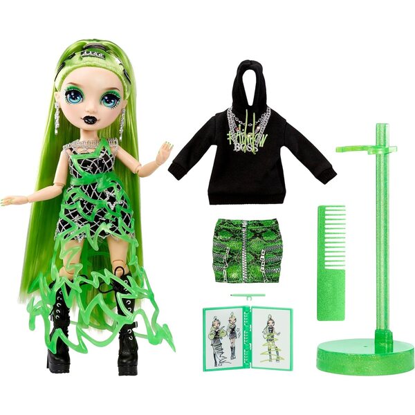 Rainbow High Jade Hunter - Pupa di Moda Verde con 2 Outfit e Accessori Fashion