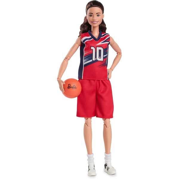 Barbie Sue Bird mit Uniform Nr. 10 und Basketballzubehör – Sammleredition
