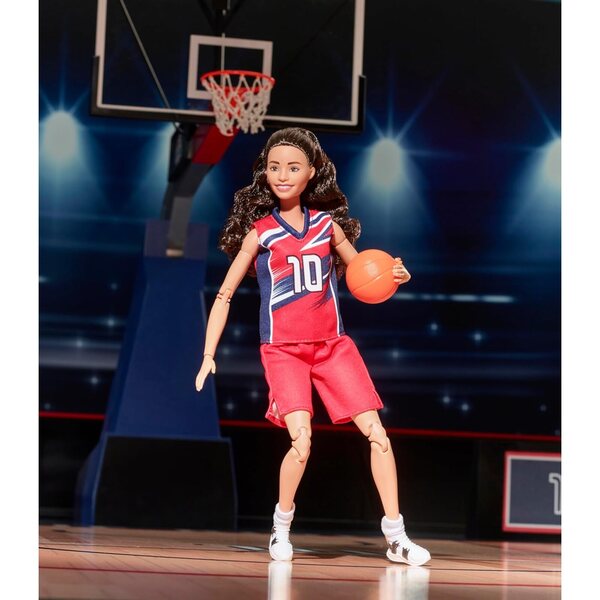 Barbie Sue Bird mit Uniform Nr. 10 und Basketballzubehör – Sammleredition