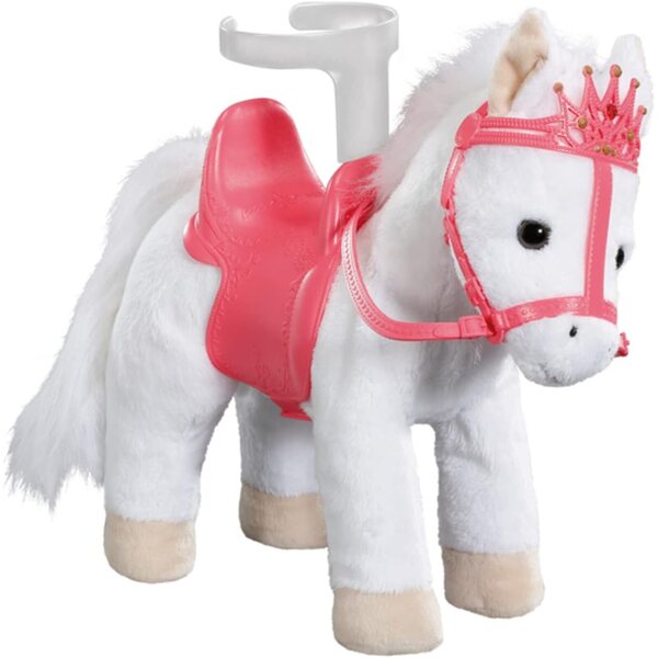 Baby Annabell Little Sweet Pony bianco con suoni e sella per bambole 36 cm