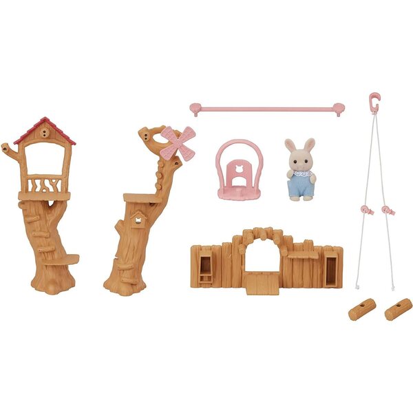 Sylvanian Families Baby Seilbahn mit Milchfigur, Kreativspiel für Kinder