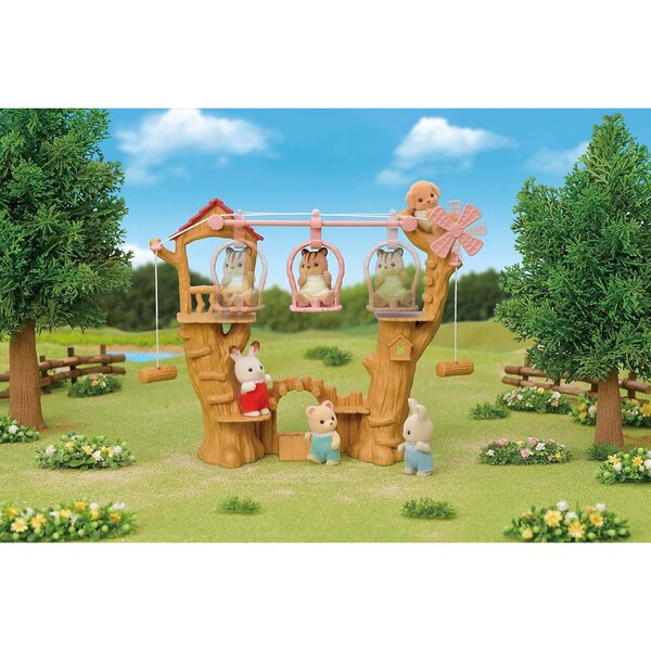 Sylvanian Families Baby Seilbahn mit Milchfigur, Kreativspiel für Kinder