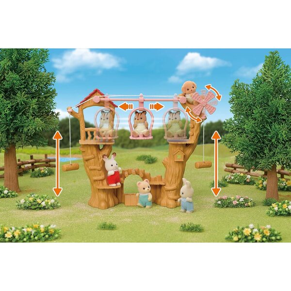 Sylvanian Families Baby Seilbahn mit Milchfigur, Kreativspiel für Kinder