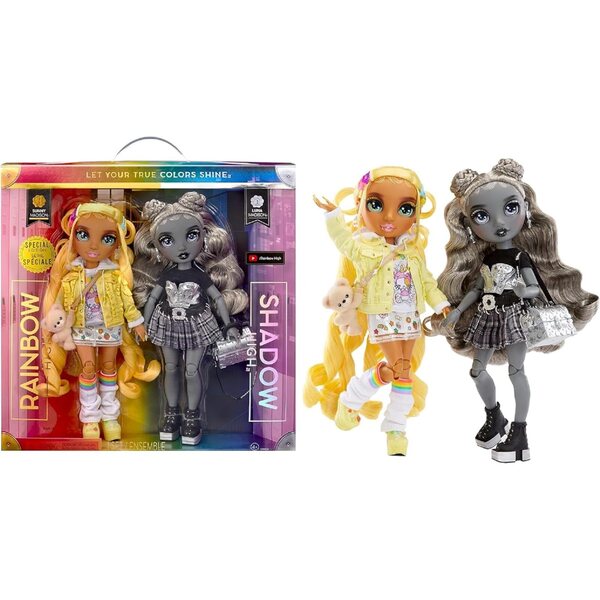 Rainbow High Madison Twins Sunny & Luna – Set mit 2 Modepuppen mit Zubehör