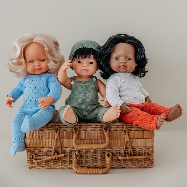 Miniland Babypuppe Asiatica 38cm con Braccia e Gambe Mobili per Bambini